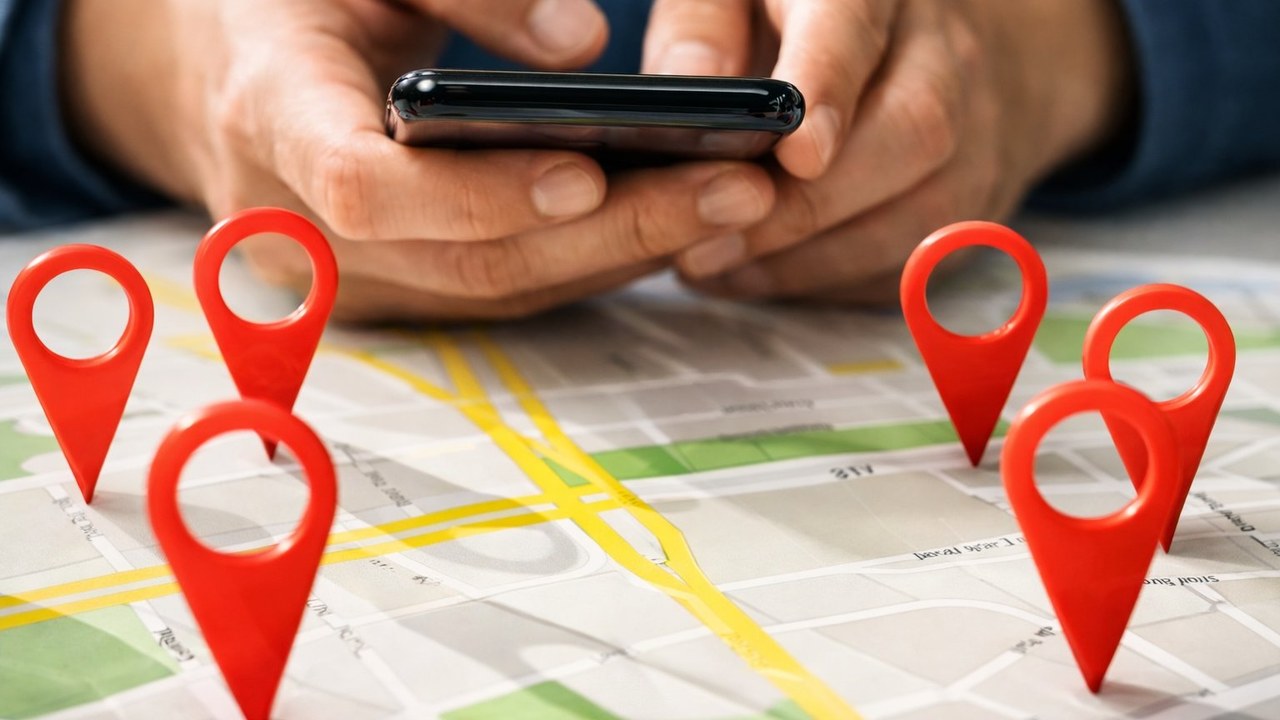 Ficha de un despacho en Google Maps mostrando reseñas, horario y datos de contacto