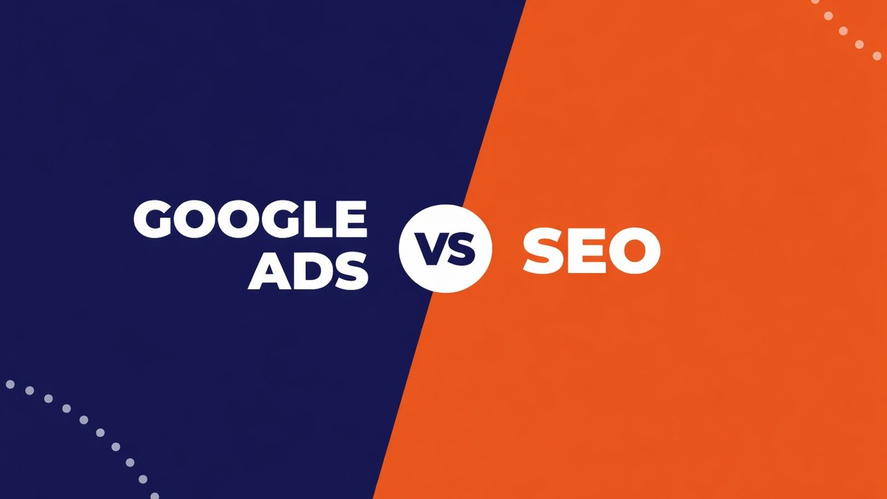 Pantalla de resultados de Google con anuncios de pago y resultados orgánicos, comparando captación de clientes para un despacho profesional